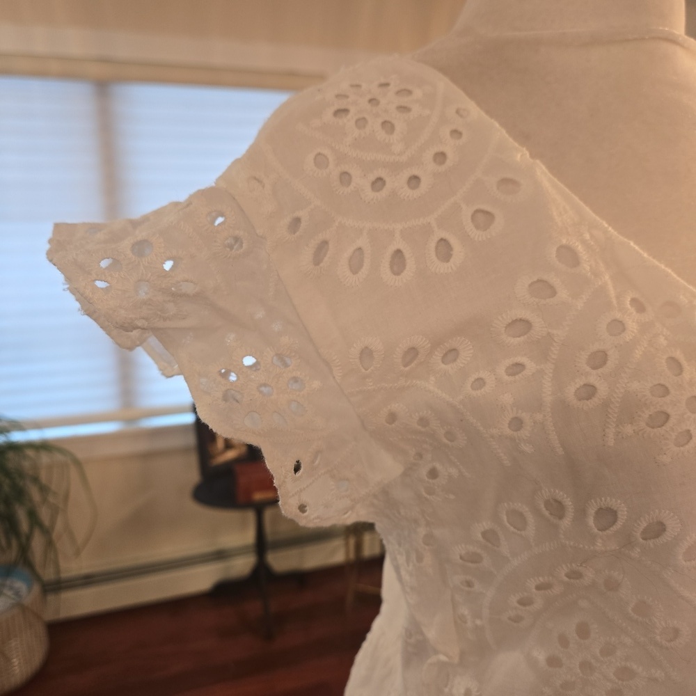 Amaryllis x Dani Austin White Cotton Eyelet Keyhole Balletcore Fairy Dress 1X - Picture 7 of 15